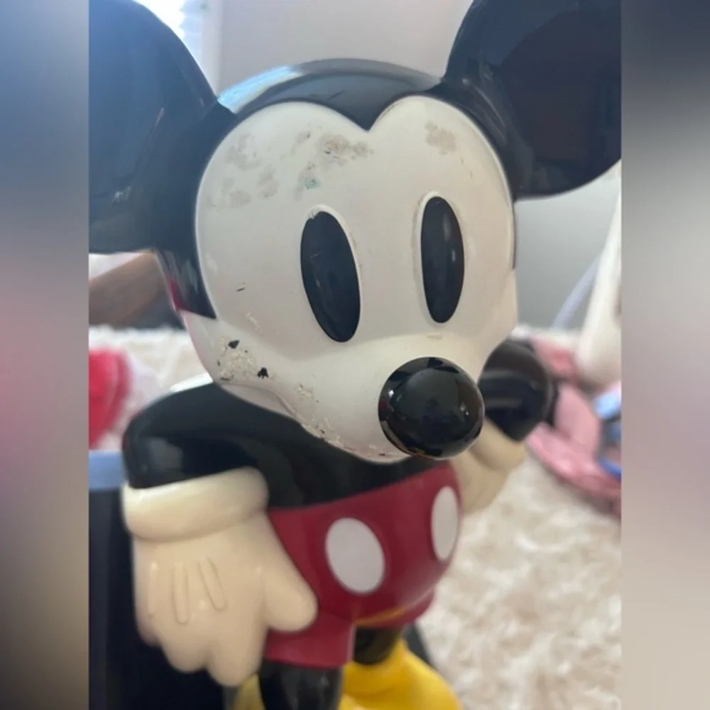 Vintage Mickey Mouse Phone with Red and Yellow Accents‎